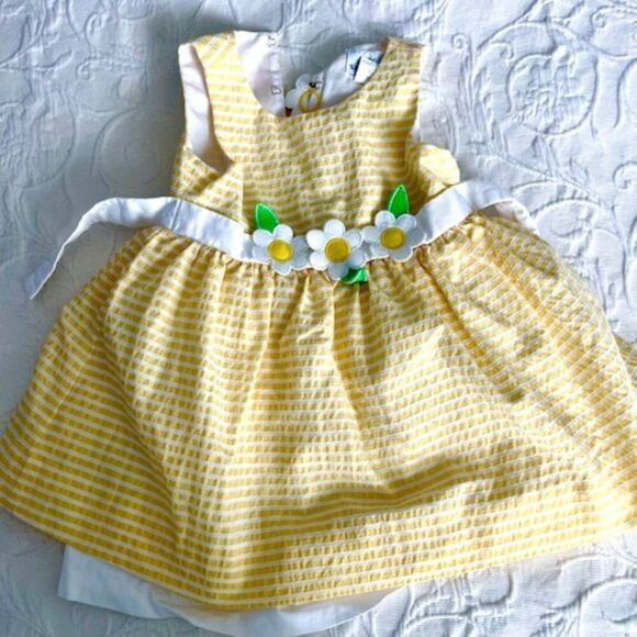 Florence Eiseman Yellow White Easter Spring Summer Dress 2T - Picture 2 of 6